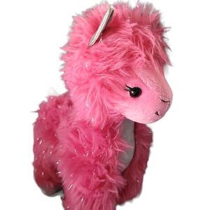 Build A Bear Workshop Plush Pink Shear Sparkle Llama 11 inch Stuffed Animal Toy